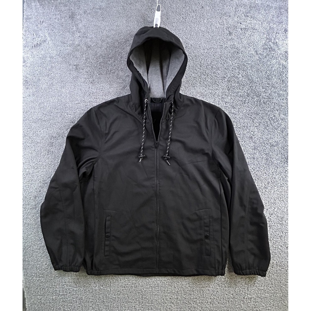 Nomad by Craft Flow Mens XL Black Softshell Hooded Full Zip Jacket Windbreaker